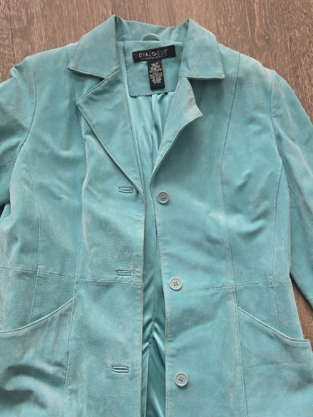 Suede Button-Front Blazer - Picture 3 of 5
